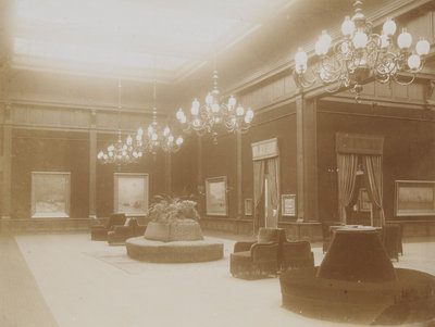 nterieur van Pulchri Studio, begin 20ste eeuw